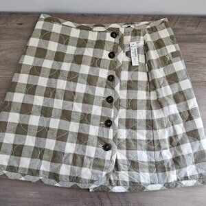 Madewell Quilted Flannel Mini Skirt in Gingham Check